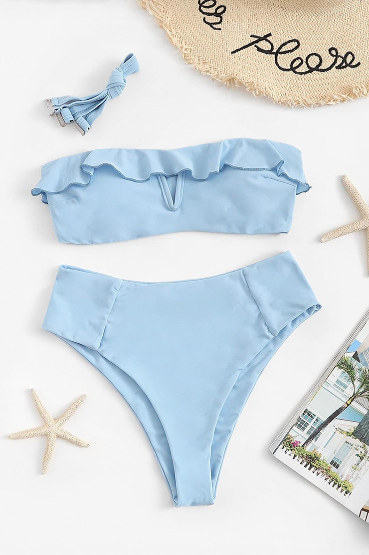 Factory wholesale Print Plus Swimwear -
 Missadola Ruffled v-neck swimsuit 2604 – Yongdian