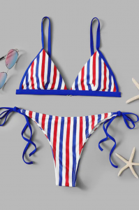 High Quality One Piece Belt Print Swimwear -
 Missadola Fashion print stripe swimwear  2616 – Yongdian