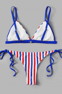 Missadola Fashion print stripe swimwear  2616