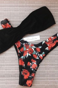 Missadola Fashion chest wrap One-line swimsuit 2648