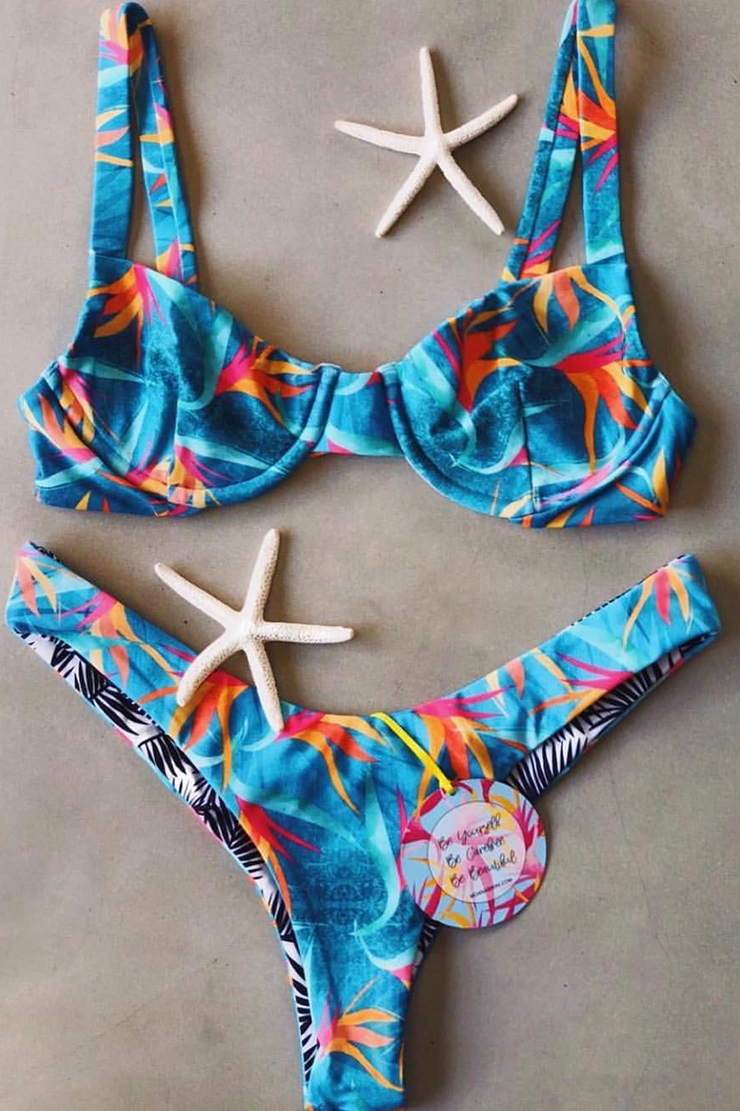 Factory Cheap Hot Custom Swimwear -
 Missadola Fashionable print swimwear with high feet 2672 – Yongdian